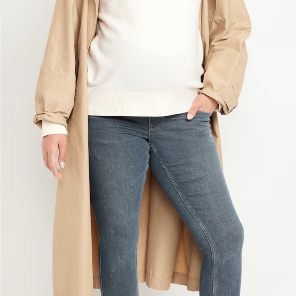 Maternity Rollover-Panel Skinny 360° Stretch Jeans Size 10 Long